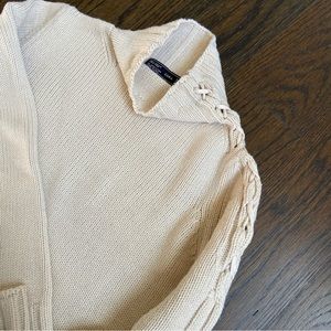 Cream Knit short turtleneck Zara sweater